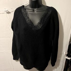 Lace trim sweater